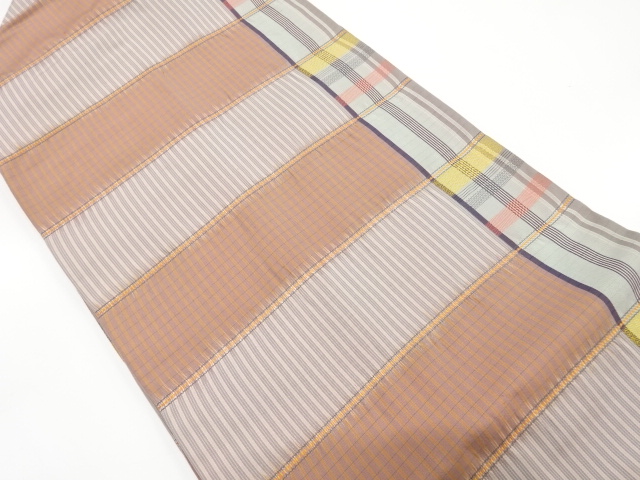 変わり格子模様織り出し名古屋帯